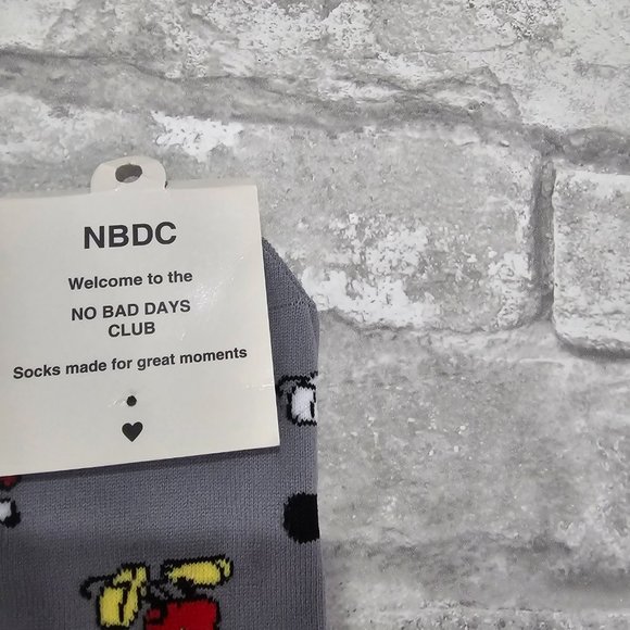 No Bad Days‎ Club Mickey Mouse Socks Woven New - Picture 2 of 7